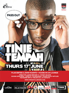 CHI presents TINIE TEMPAH \'live on stag artwork  1744