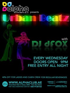 Urban Beatz every Wednesday @ alphaCLUB artwork  1929
