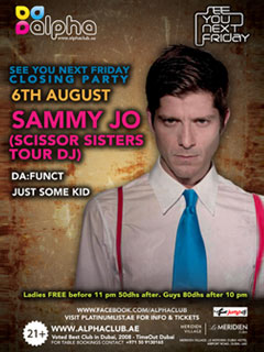 SAMMY JO (SCISSOR SISTERS TOUR DJ) artwork  1985