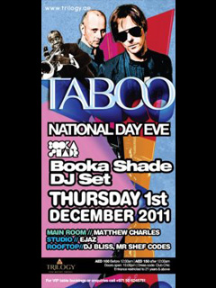 TABOO@Trilogy presents BOOKA SHADE Thurs artwork  4365