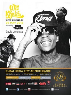 Wiz Khalifa LIVE in Dubai with a Special artwork 2012-may-25