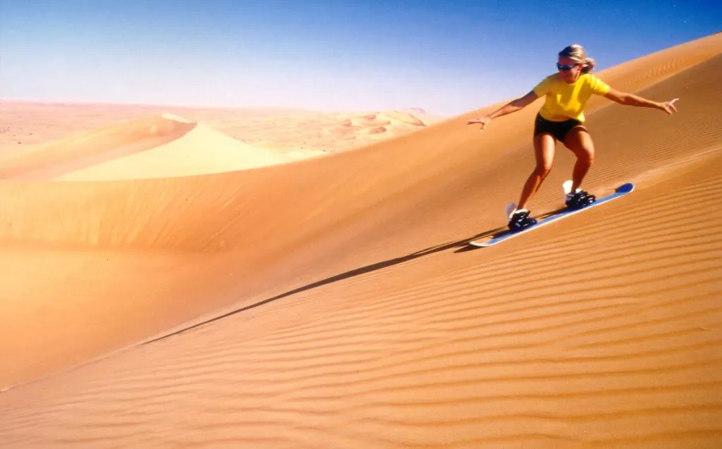 sandboarding experience in desert safari dubai