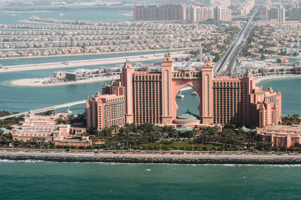 Palm Jumeirah Islands with a view of Atlantis The Palm