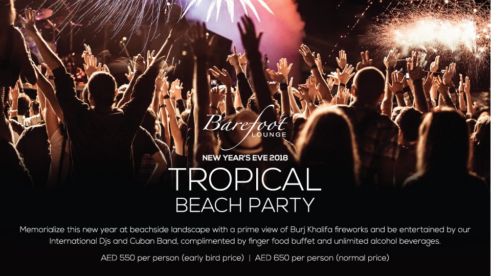 New Years Eve 2018 Tropical Beach Party At Barefoot Lounge